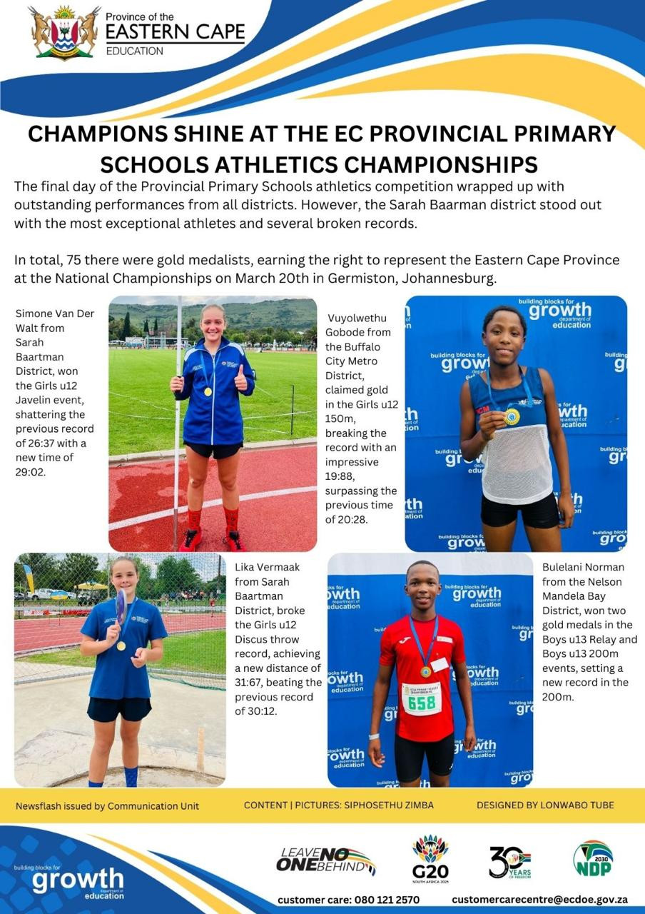 Championships shine at the EC provincial primary schools athletics championships