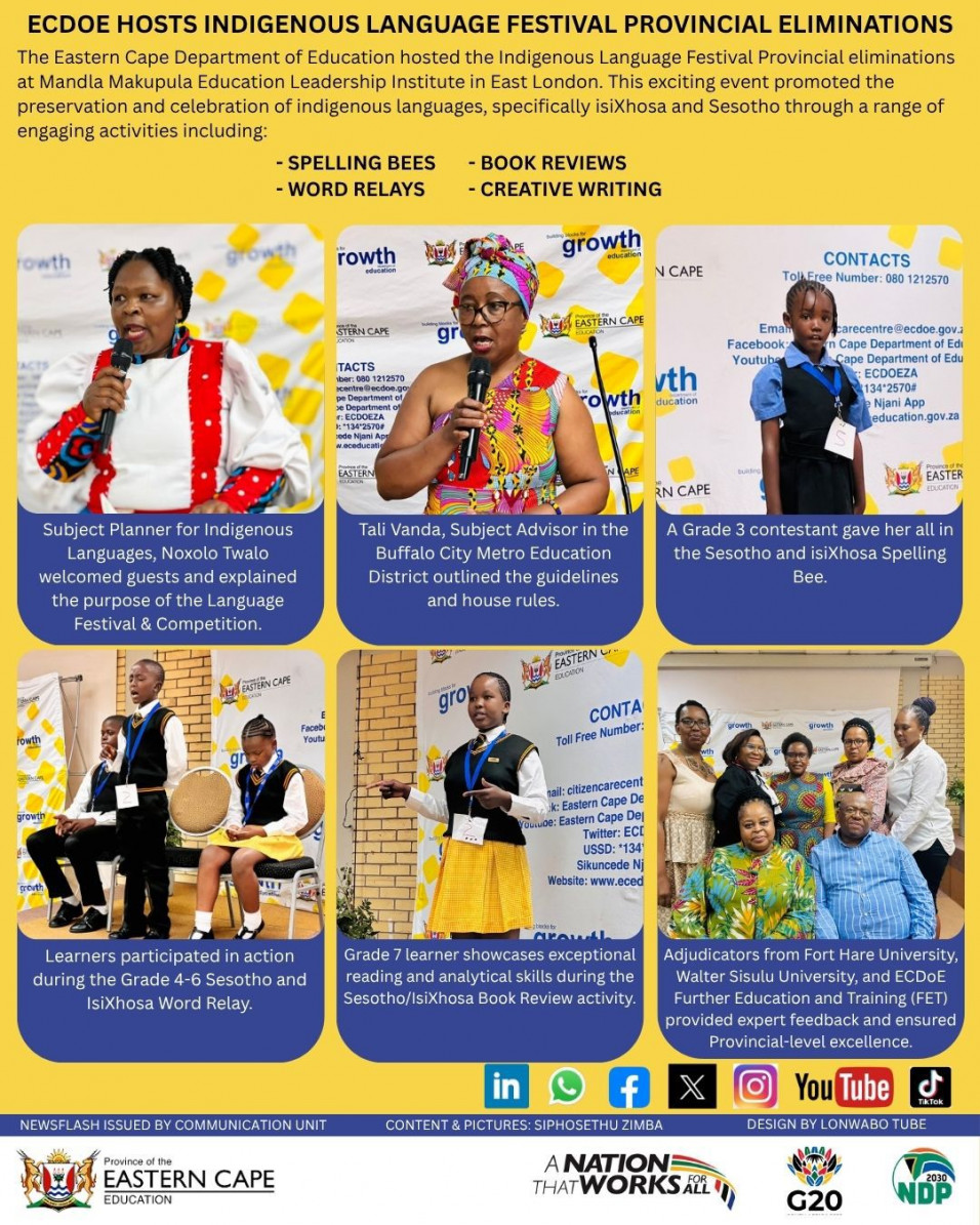 ECDoE Hosts Indigenous Language Festival Provincial Eliminations